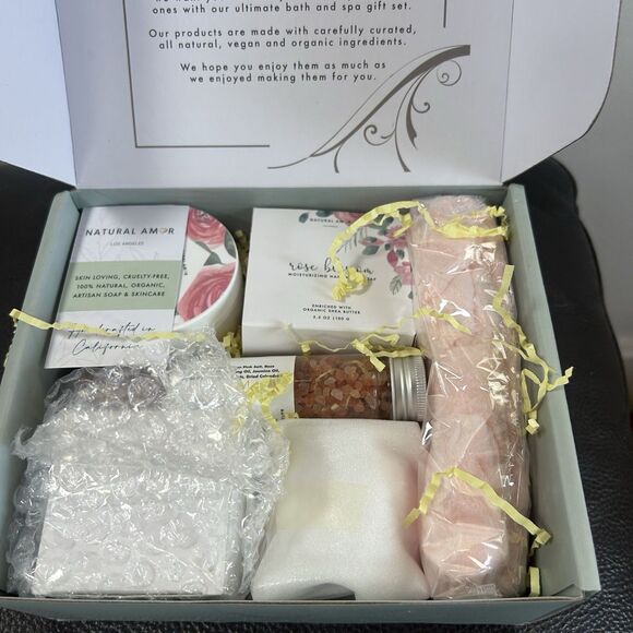 Natural Amor Los Angeles Relaxing Spa Gift Set for Women Luxurious 7pc Bath Set - Picture 14 of 16